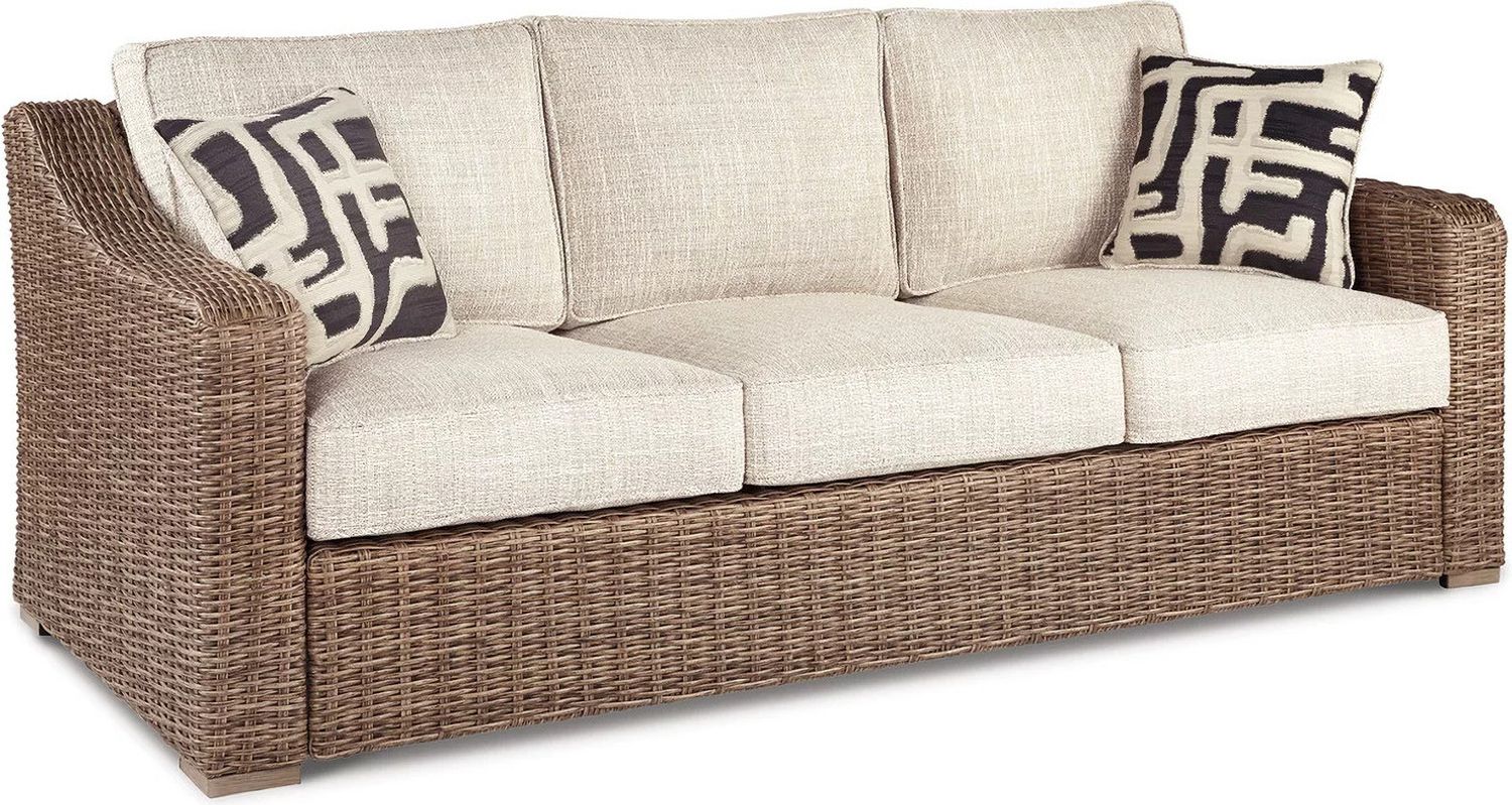 Beachcroft Light Gray Outdoor Sofa with Cushion P791838