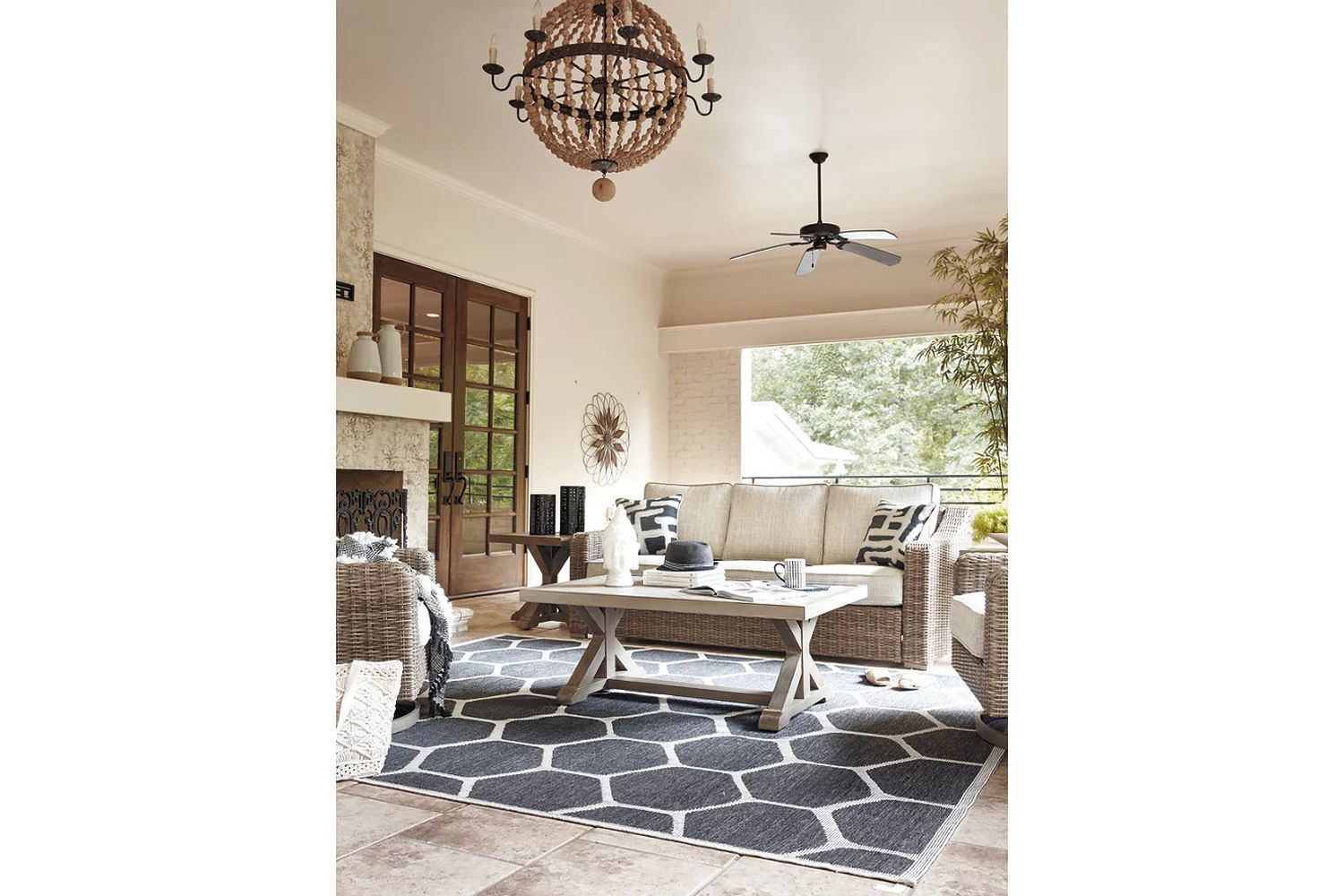 Beachcroft Light Gray Outdoor Sofa with Cushion P791838