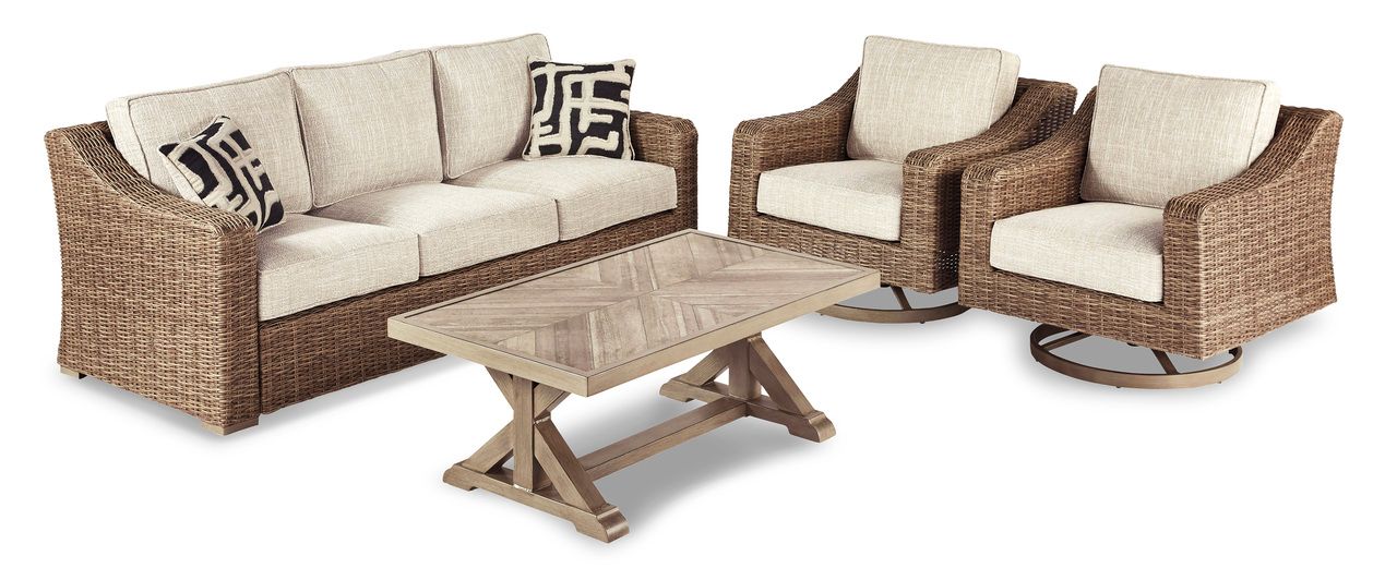 Beachcroft Light Gray Outdoor Sofa with Cushion P791838