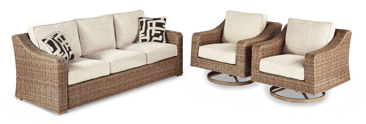 Beachcroft Light Gray Outdoor Sofa with Cushion P791838