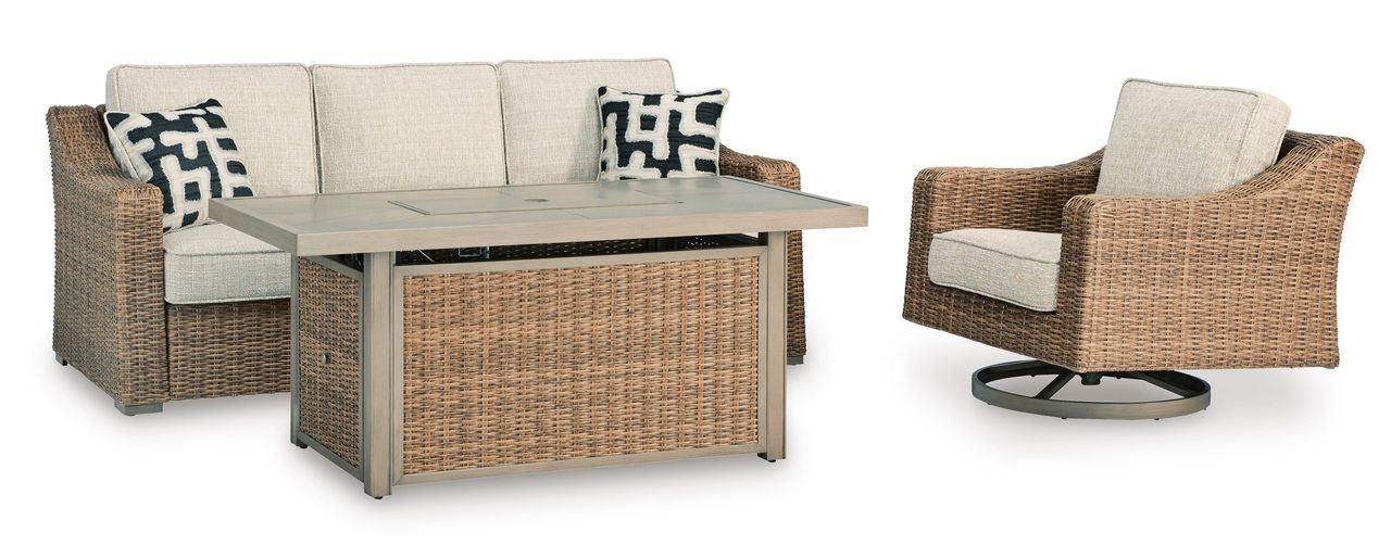 Beachcroft Light Gray Outdoor Sofa with Cushion P791838