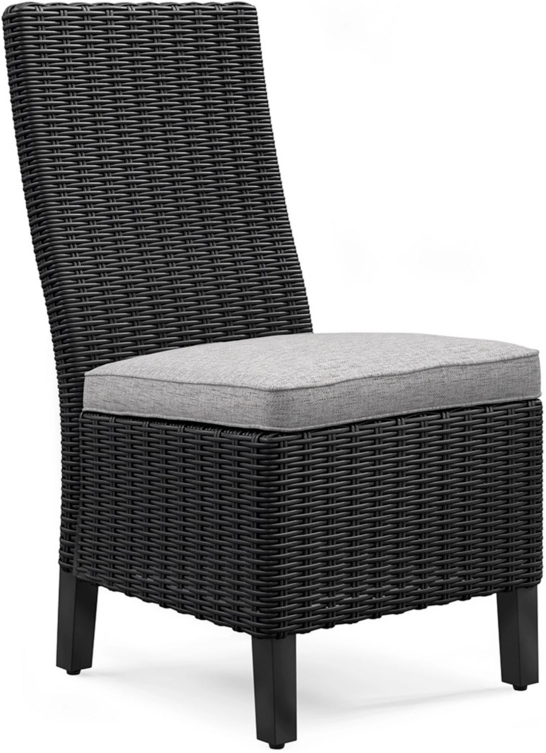 Beachcroft Outdoor Side Chair with Cushion Set of 2 In Black/Light Gray P792601