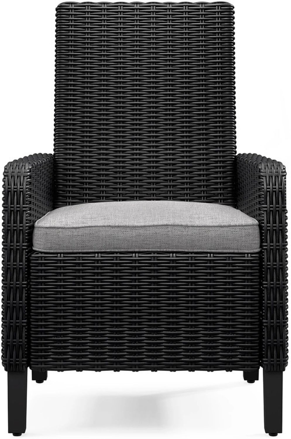 Beachcroft Outdoor Arm Chair with Cushion Set of 2 In Black/Light Gray P792601A