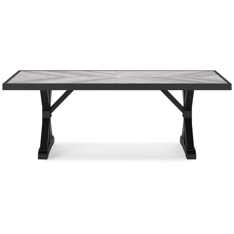 Beachcroft Outdoor Dining Table In Black/Light Gray P792625