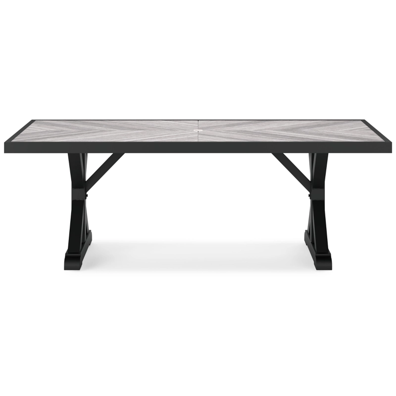 Beachcroft Outdoor Dining Table In Black/Light Gray P792625