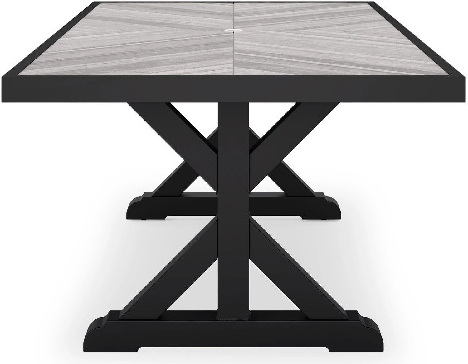 Beachcroft Outdoor Dining Table In Black/Light Gray P792625