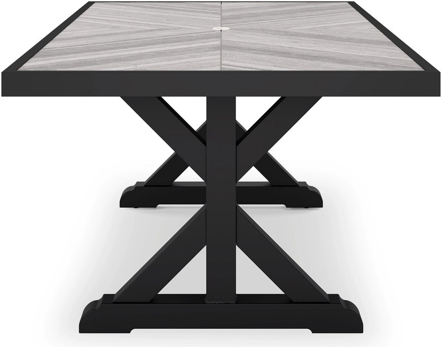Beachcroft Outdoor Dining Table In Black/Light Gray P792625