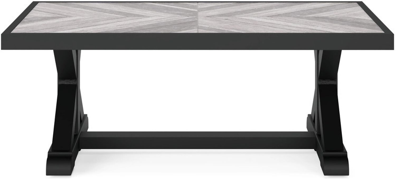 Beachcroft Outdoor Coffee Table In Black/Light Gray P792701