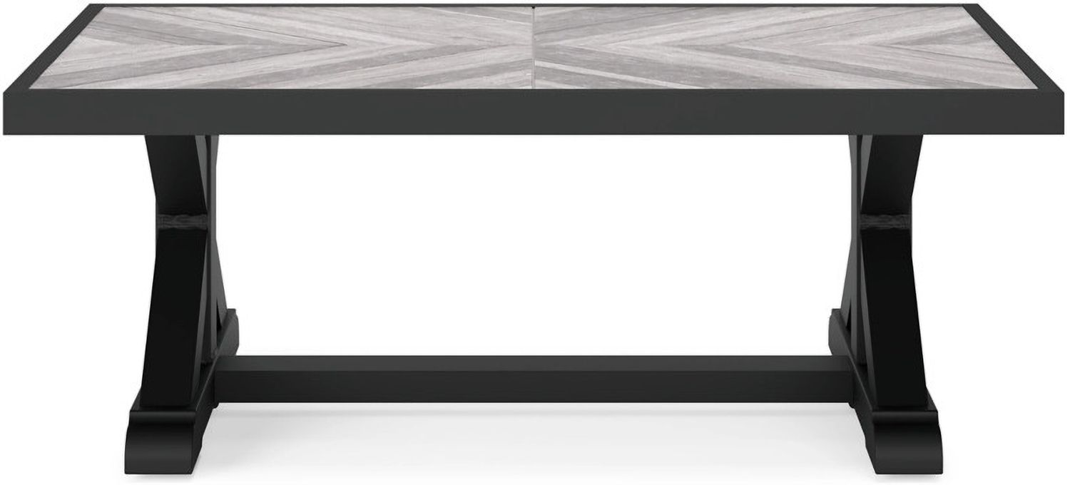 Beachcroft Outdoor Coffee Table In Black/Light Gray P792701