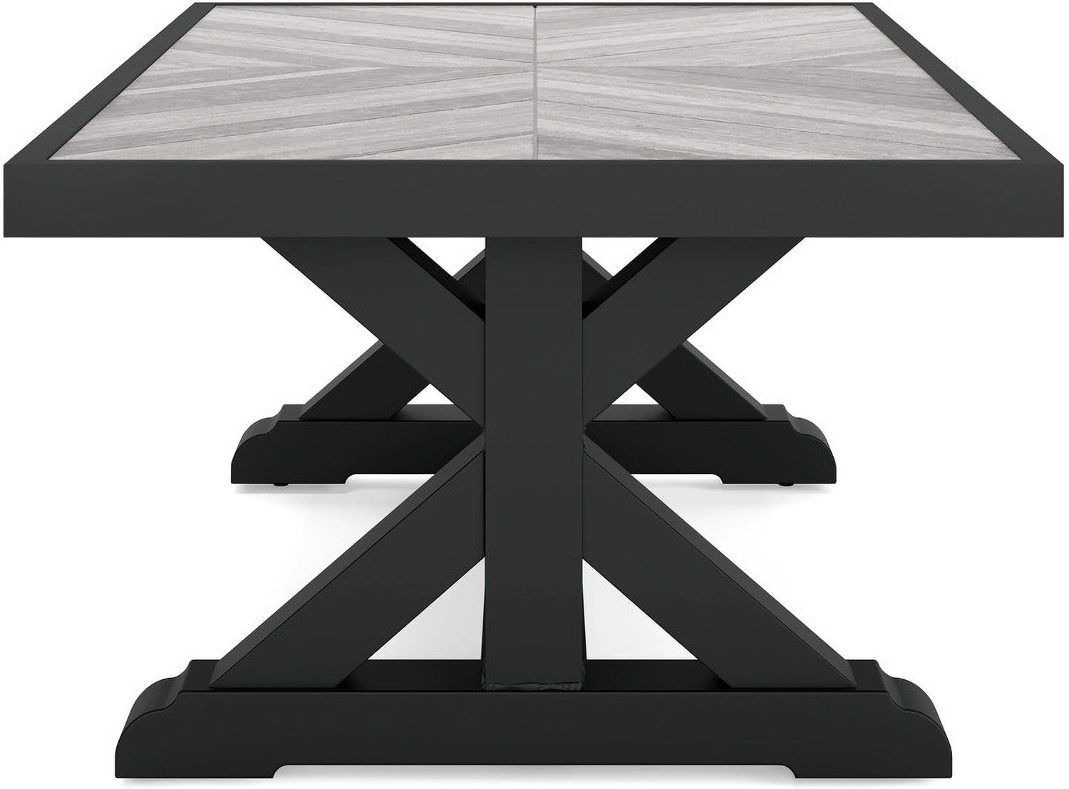 Beachcroft Outdoor Coffee Table In Black/Light Gray P792701