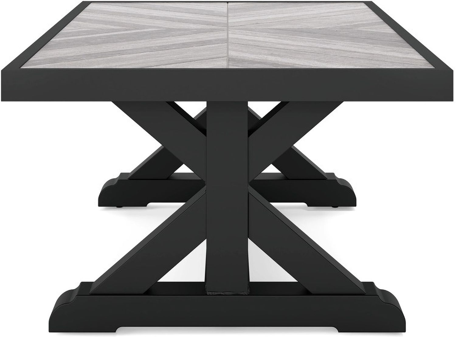 Beachcroft Outdoor Coffee Table In Black/Light Gray P792701