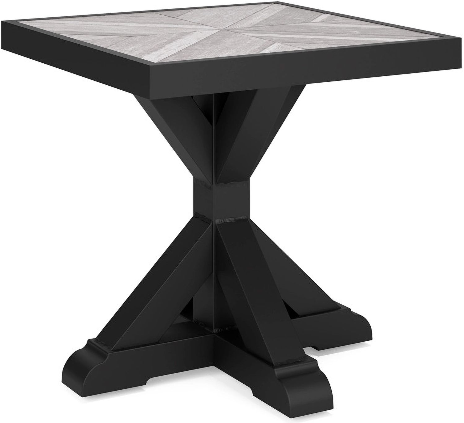 Beachcroft Outdoor End Table In Black/Light Gray P792702