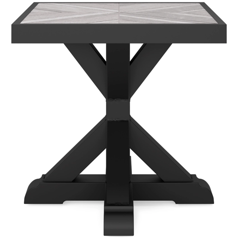 Beachcroft Outdoor End Table In Black/Light Gray P792702