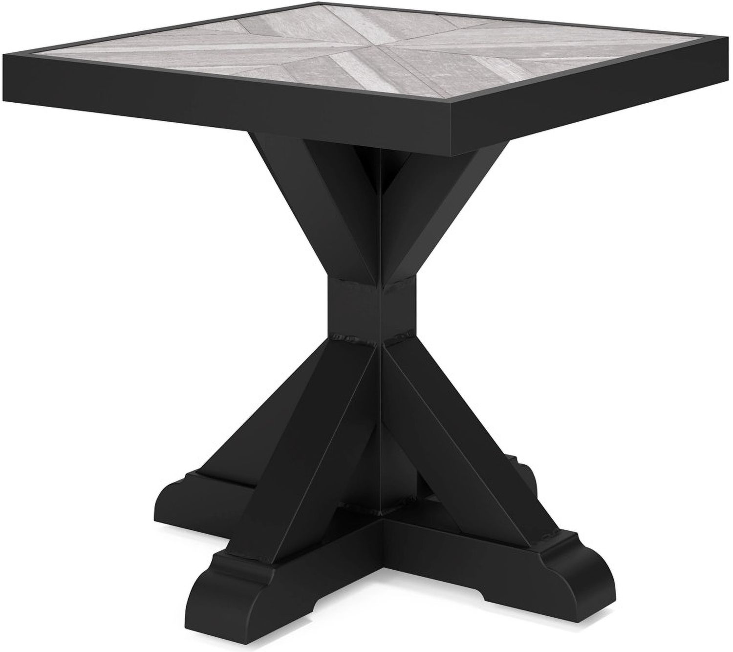 Beachcroft Outdoor End Table In Black/Light Gray P792702