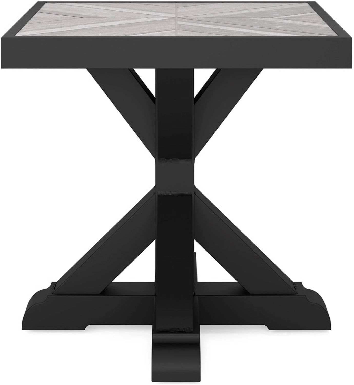 Beachcroft Outdoor End Table In Black/Light Gray P792702