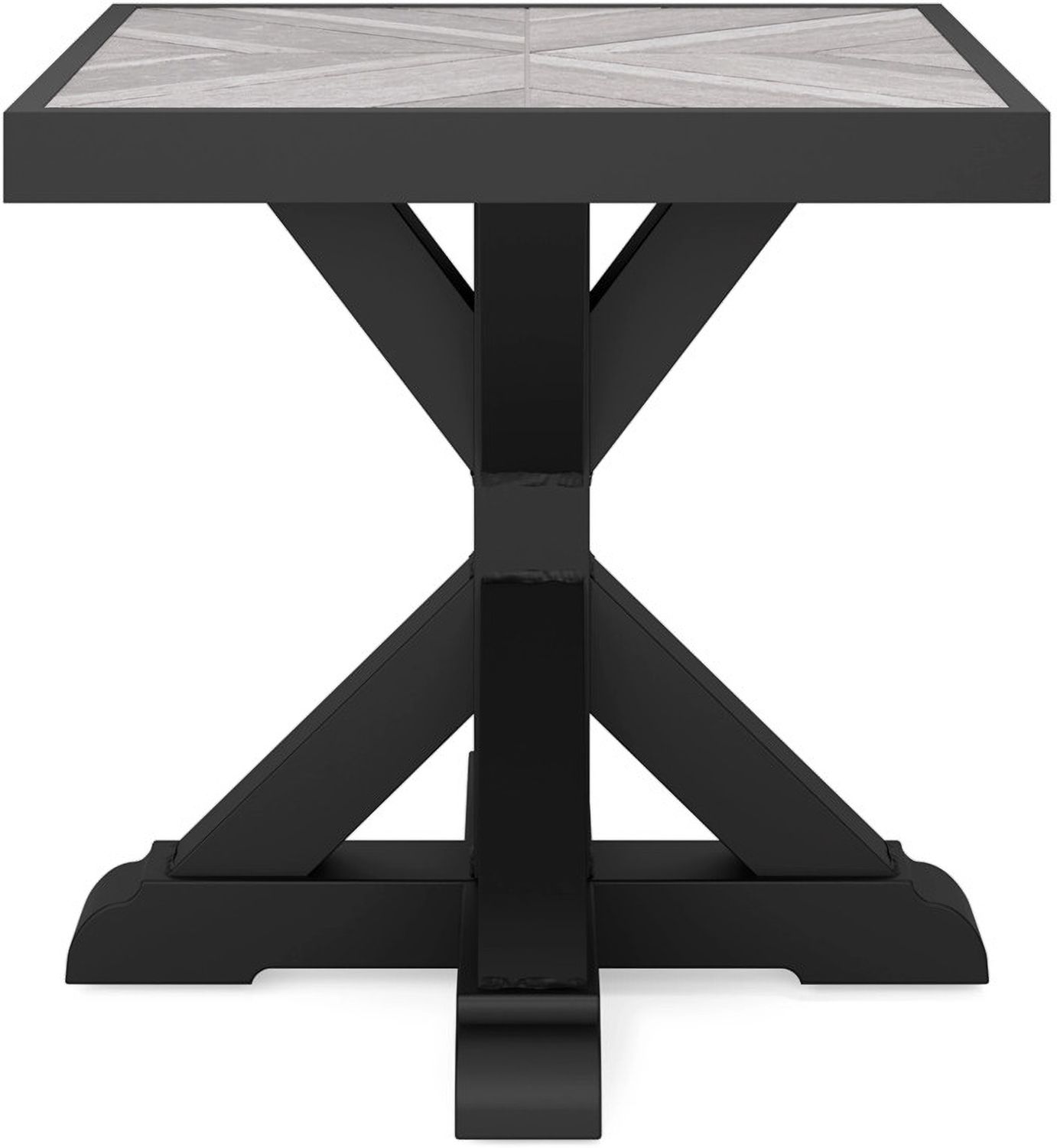 Beachcroft Outdoor End Table In Black/Light Gray P792702