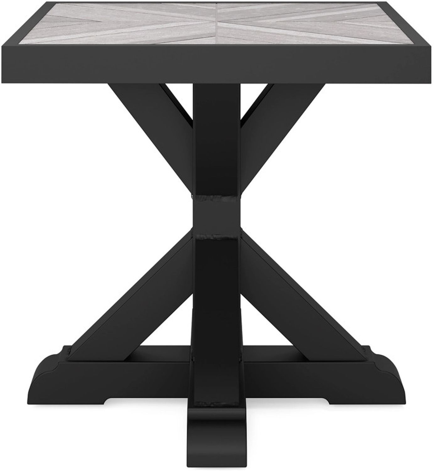 Beachcroft Outdoor End Table In Black/Light Gray P792702