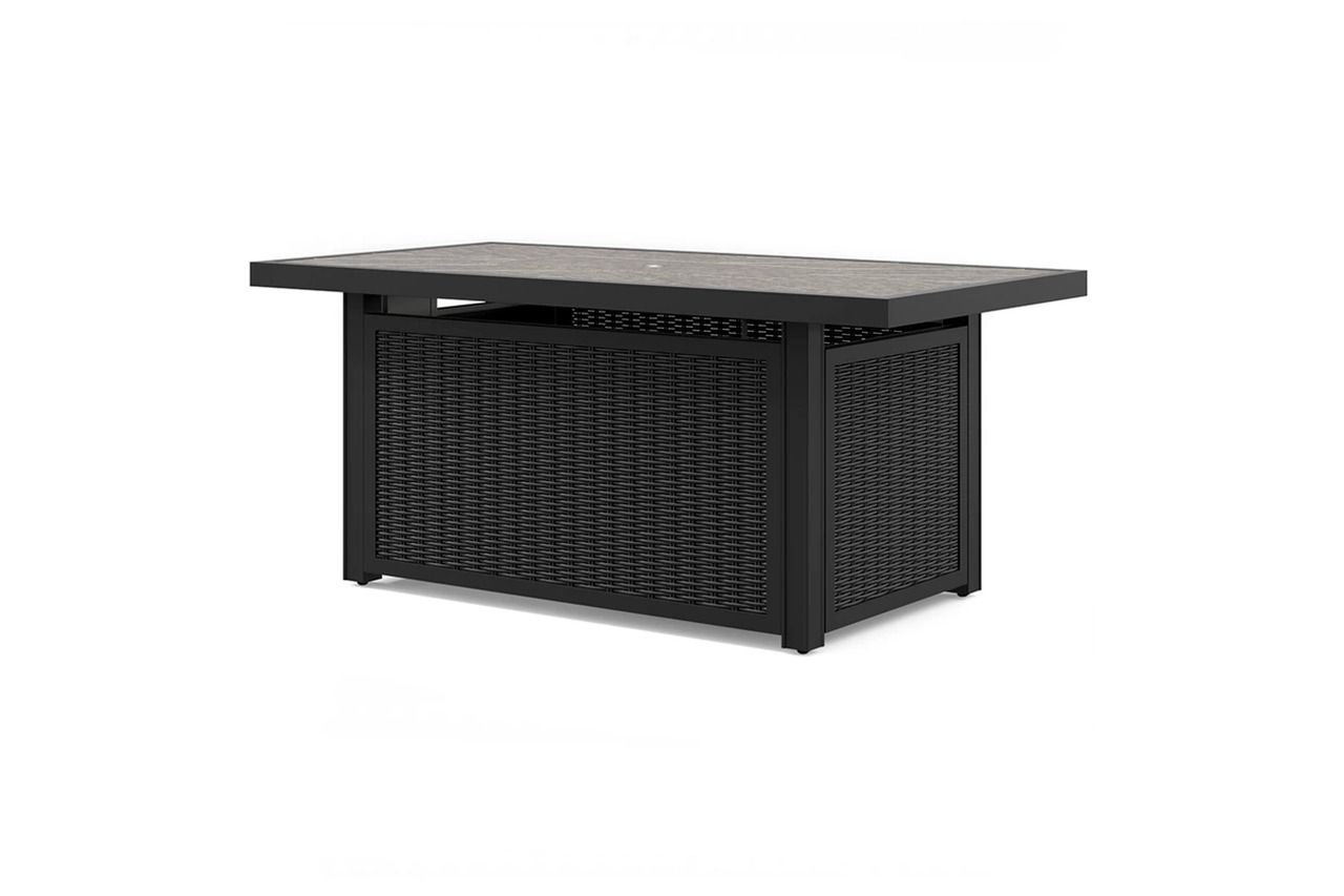Beachcroft Outdoor Fire Pit Table In Black/Light Gray P792773