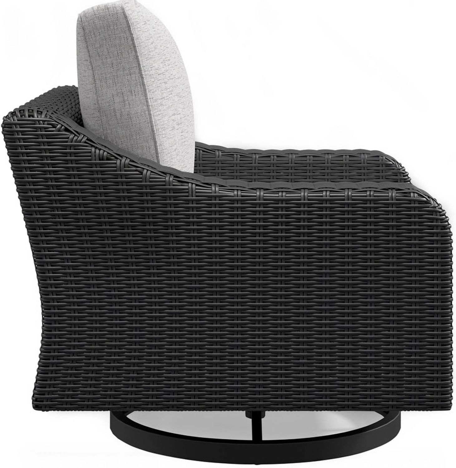 Beachcroft Outdoor Swivel Lounge with Cushion In Black/Light Gray P792821