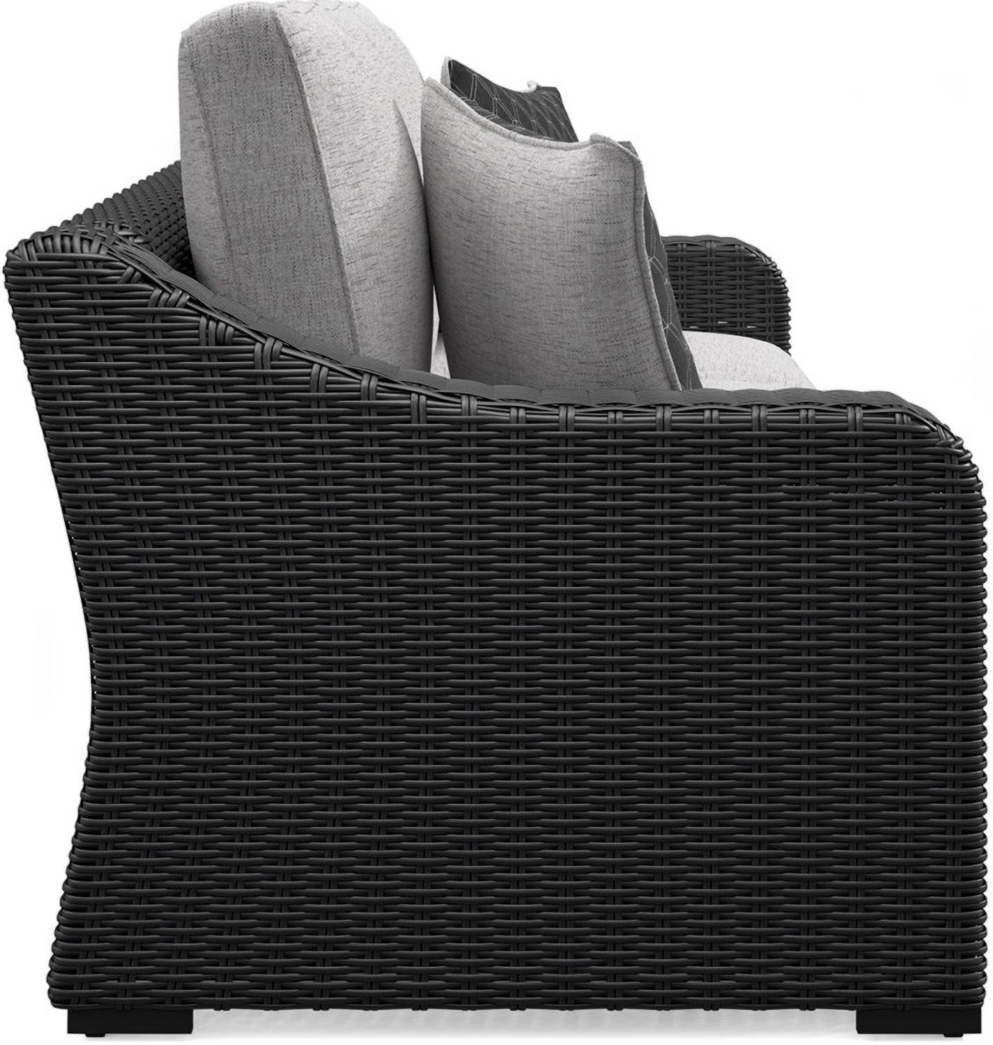 Beachcroft Outdoor Sofa with Cushion In Black/Light Gray P792838