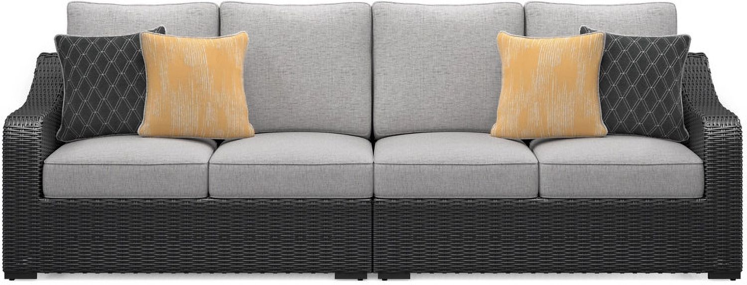 Beachcroft 2-Piece Outdoor Loveseat with Cushion In Black/Light Gray P792854