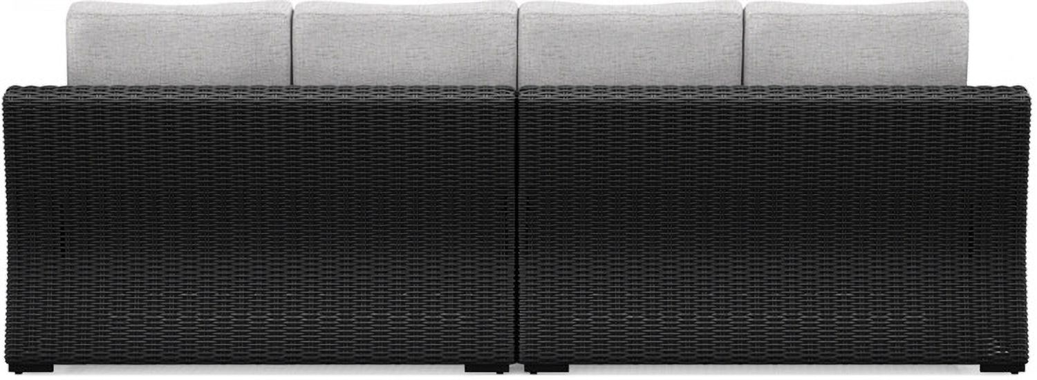 Beachcroft 2-Piece Outdoor Loveseat with Cushion In Black/Light Gray P792854