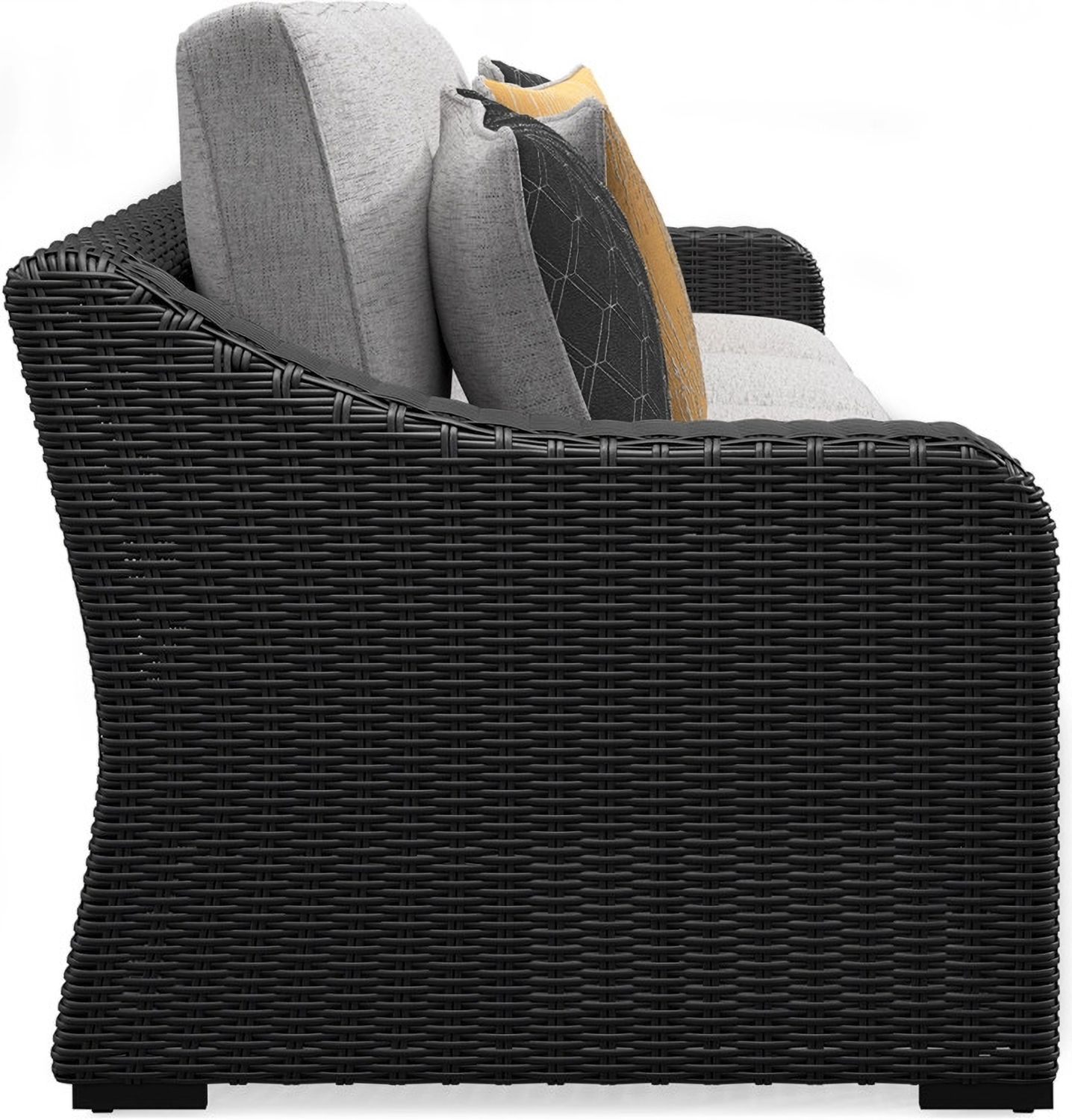 Beachcroft 2-Piece Outdoor Loveseat with Cushion In Black/Light Gray P792854