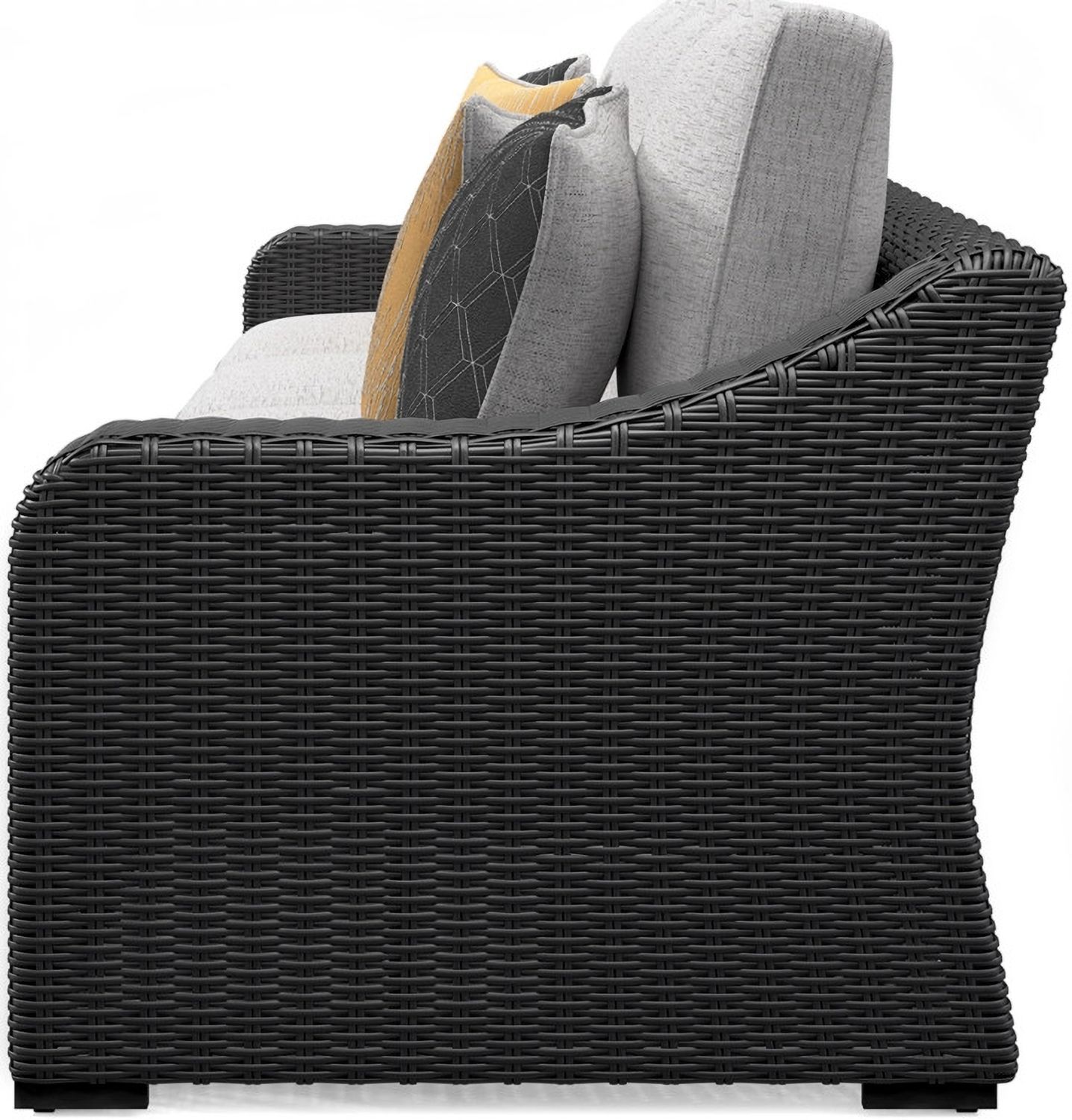 Beachcroft 2-Piece Outdoor Loveseat with Cushion In Black/Light Gray P792854