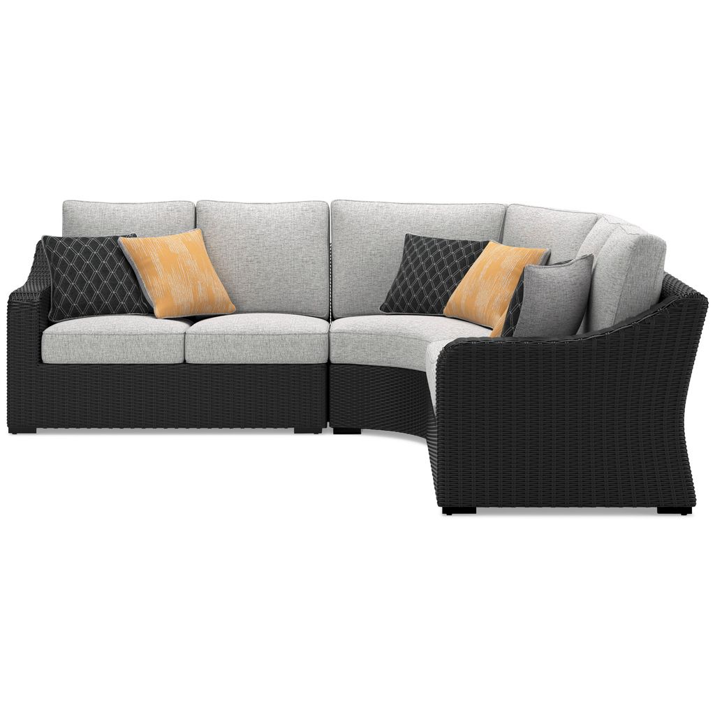 Beachcroft 2-Piece Outdoor Loveseat with Cushion In Black/Light Gray P792854