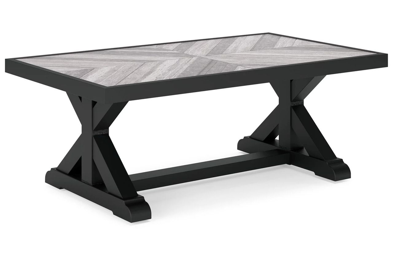 Beachcroft 3-Piece Outdoor Sectional In Black/Light Gray P792P1
