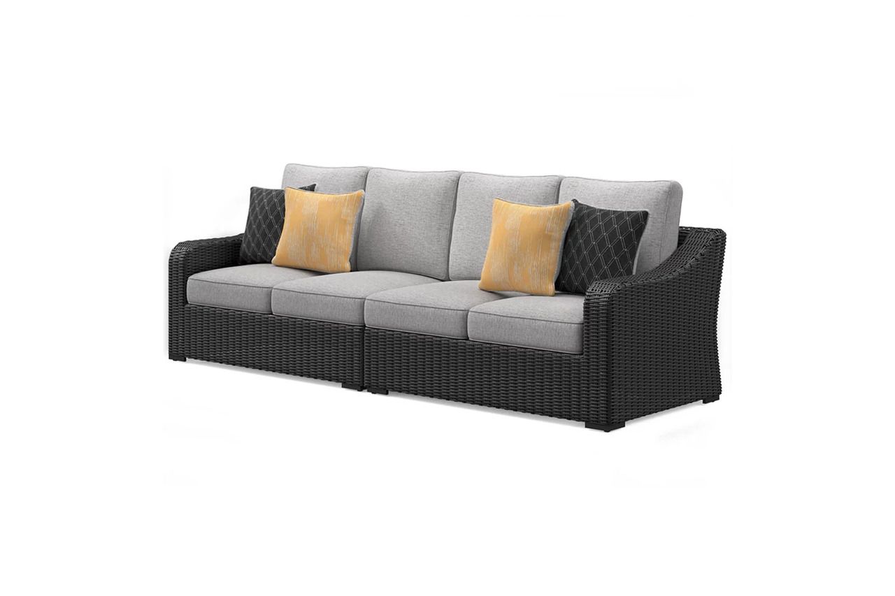 Beachcroft 3-Piece Outdoor Sectional In Black/Light Gray P792P1
