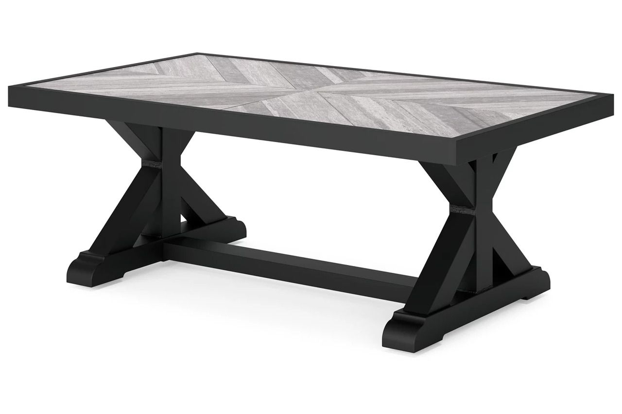 Beachcroft 4-Piece Outdoor Sectional In Black/Light Gray P792P2