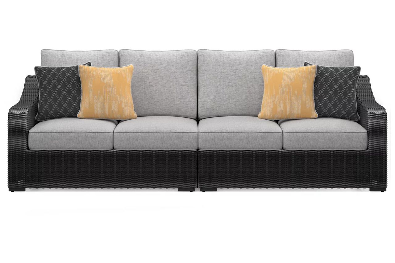 Beachcroft 4-Piece Outdoor Sectional In Black/Light Gray P792P2