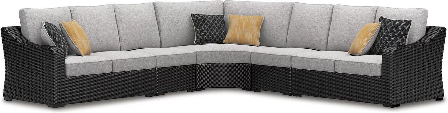 Beachcroft 5-Piece Outdoor Sectional In Black Light Gray P792P6