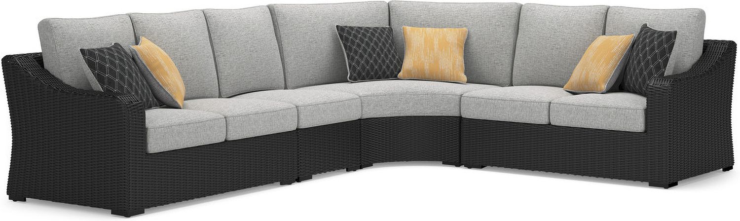 Beachcroft 5-Piece Outdoor Sectional In Black Light Gray P792P6