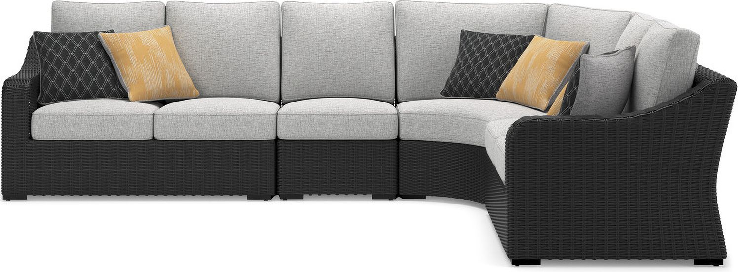 Beachcroft 5-Piece Outdoor Sectional In Black Light Gray P792P6