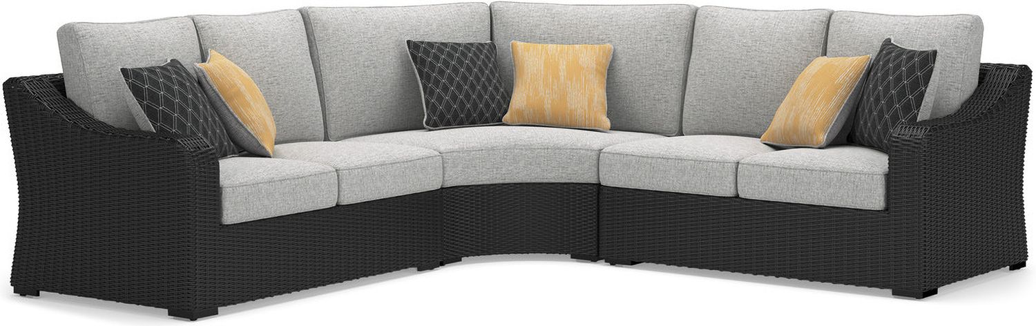 Beachcroft 5-Piece Outdoor Sectional In Black Light Gray P792P6
