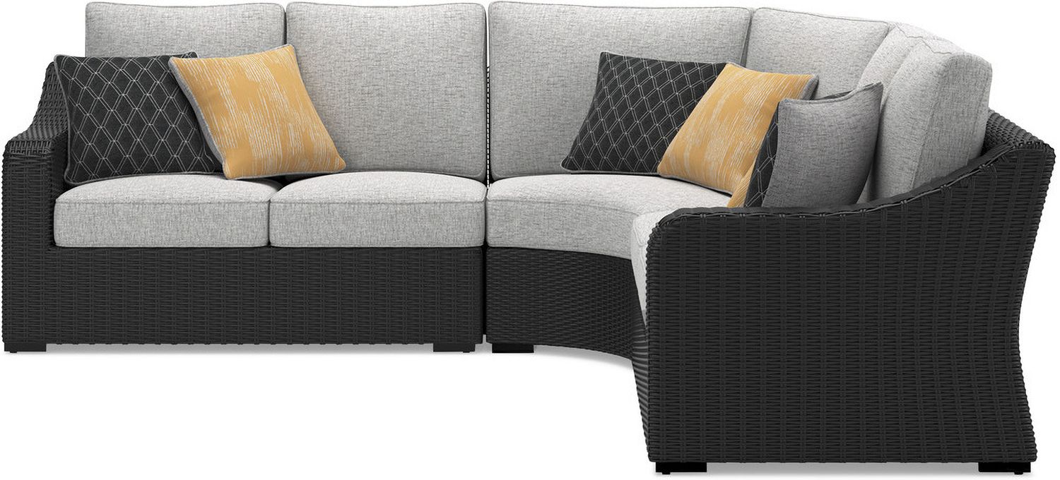 Beachcroft 5-Piece Outdoor Sectional In Black Light Gray P792P6