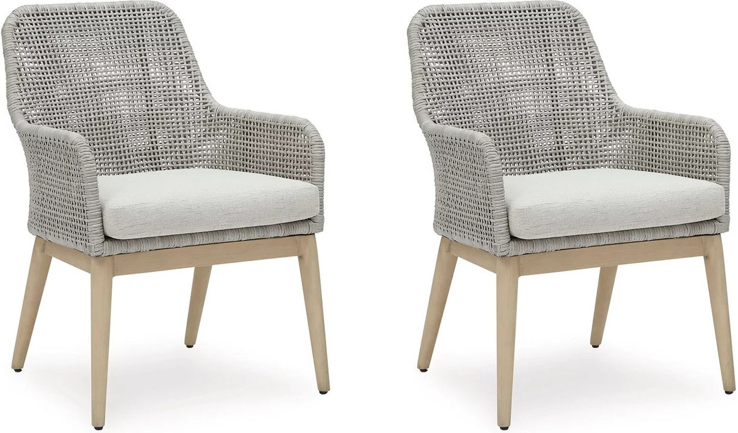 Seton Creek Gray Outdoor Dining Arm Chair Set of 2 P798601A