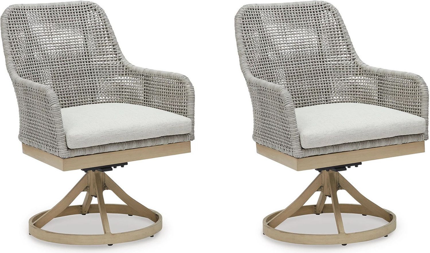 Seton Creek Gray Outdoor Swivel Dining Chair Set of 2 P798602A