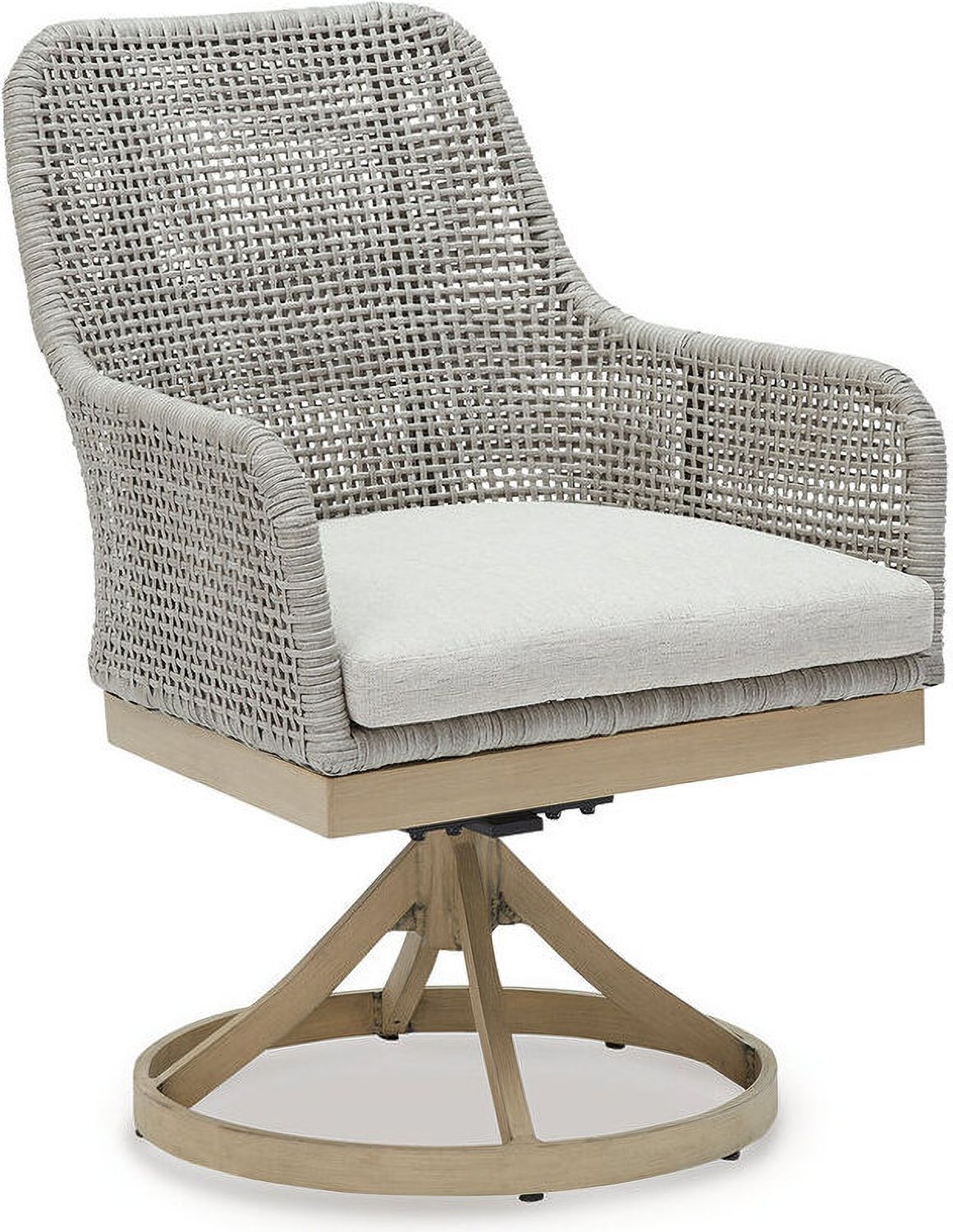 Seton Creek Gray Outdoor Swivel Dining Chair Set of 2 P798602A