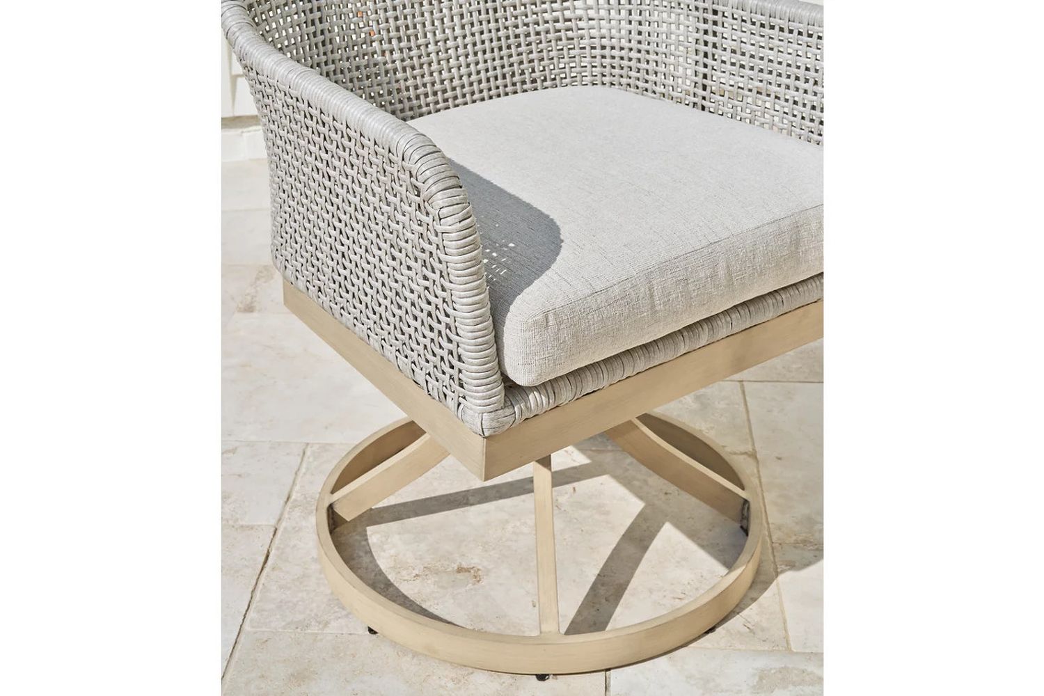 Seton Creek Gray Outdoor Swivel Dining Chair Set of 2 P798602A
