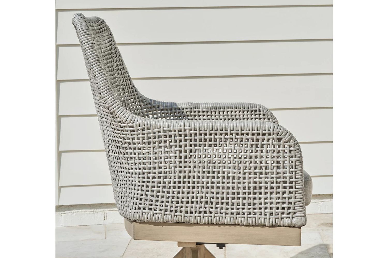 Seton Creek Gray Outdoor Swivel Dining Chair Set of 2 P798602A