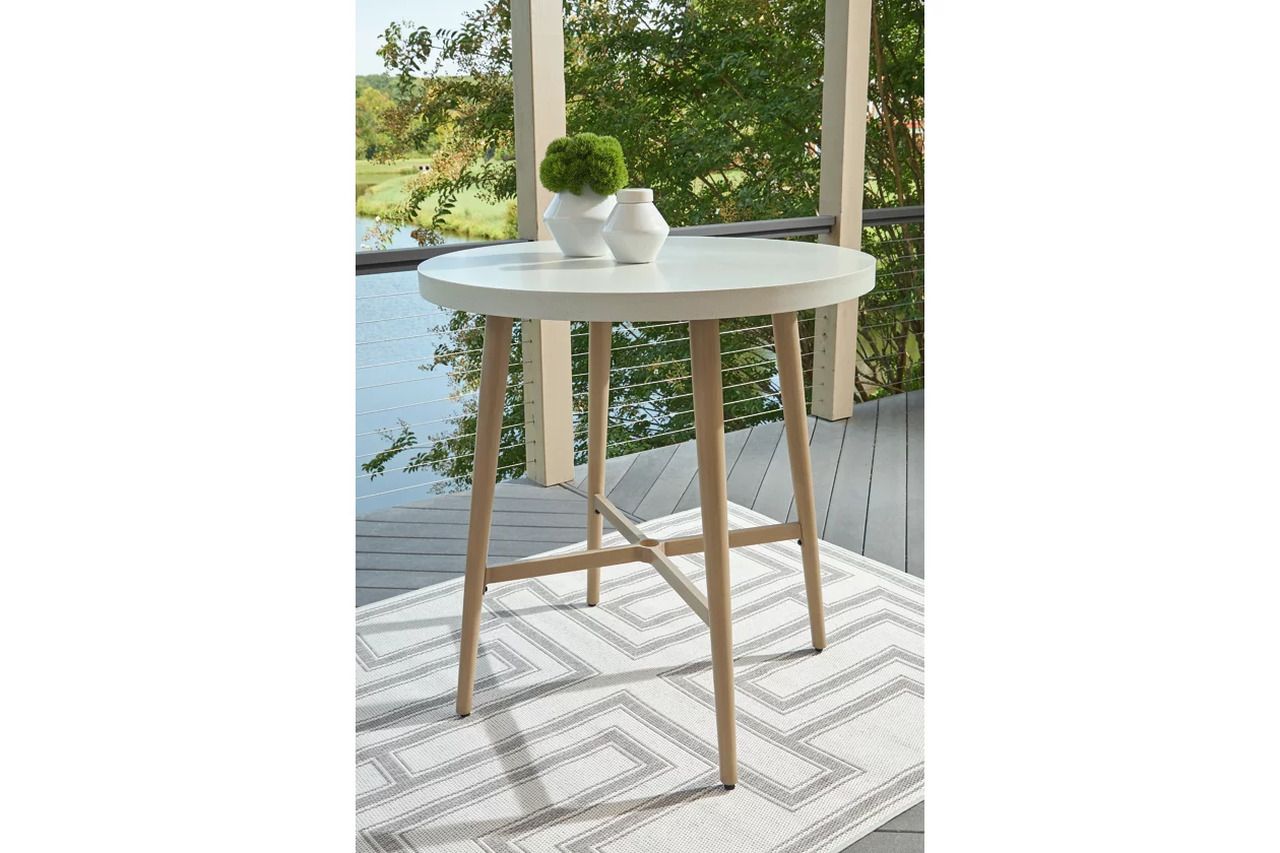 Seton Creek Outdoor Bar Table In Beige P798613