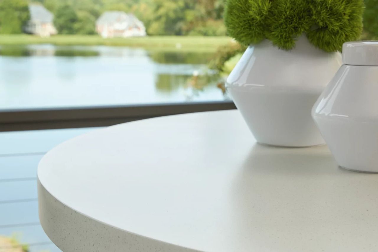 Seton Creek Outdoor Bar Table In Beige P798613