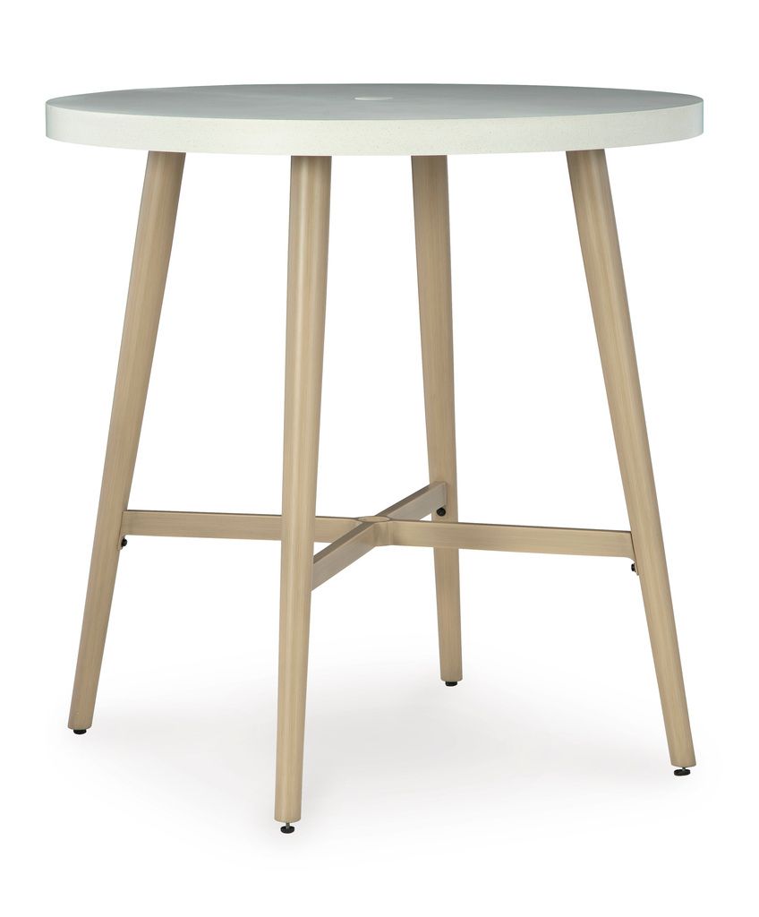 Seton Creek Outdoor Bar Table In Beige P798613