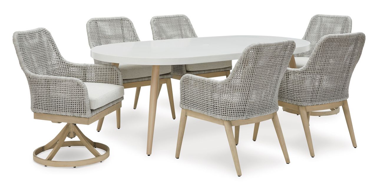 Seton Creek White Outdoor Dining Table P798625