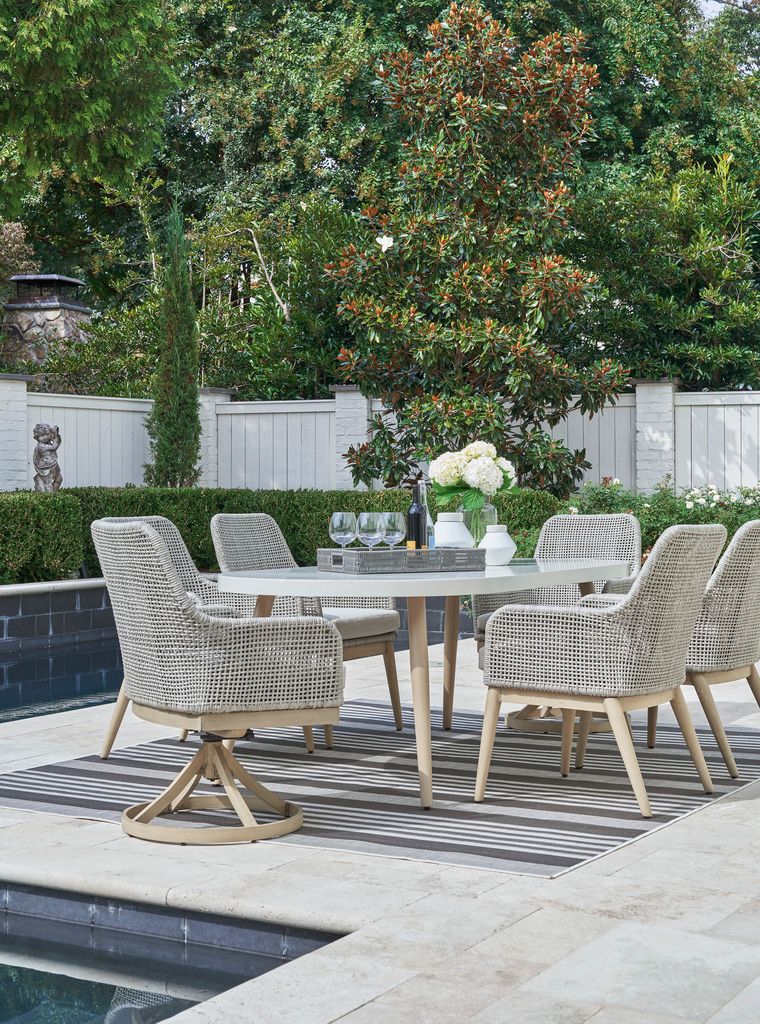 Seton Creek White Outdoor Dining Table P798625
