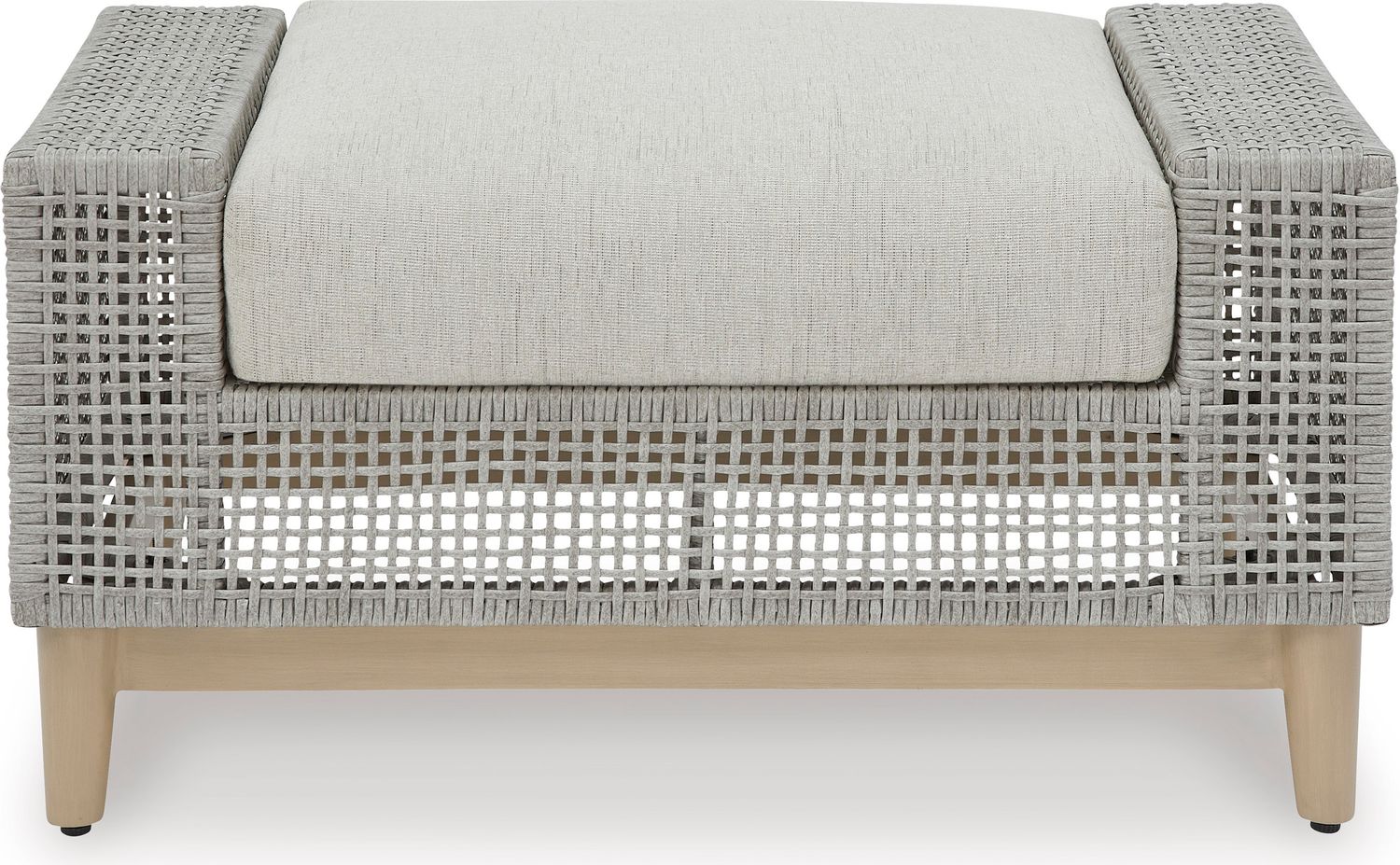 Seton Creek Gray Outdoor Ottoman With Cushion P798814