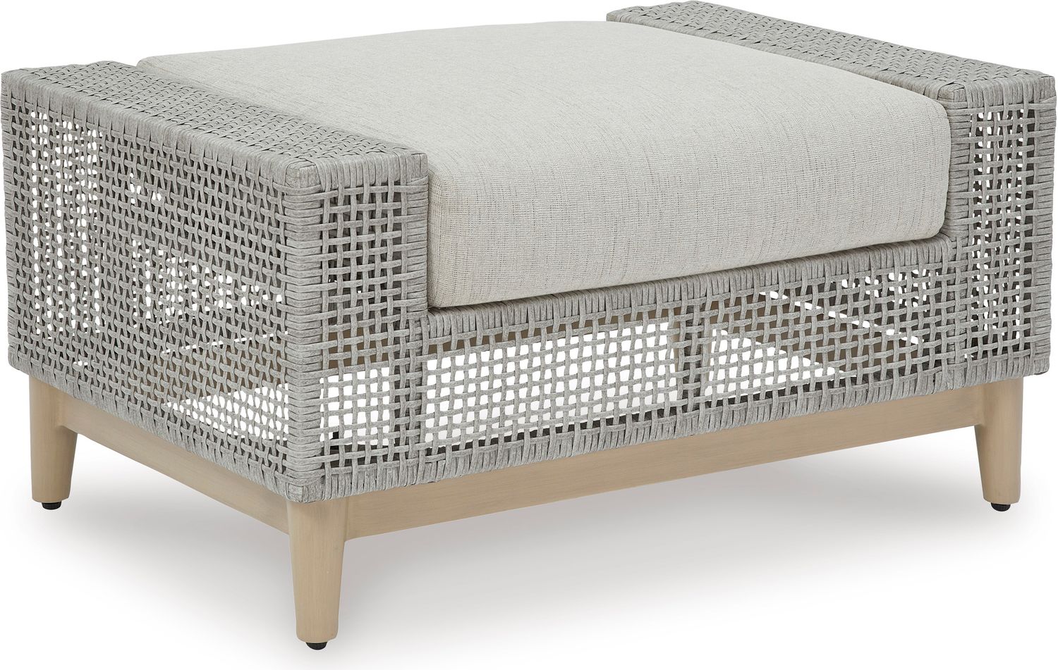Seton Creek Gray Outdoor Ottoman With Cushion P798814